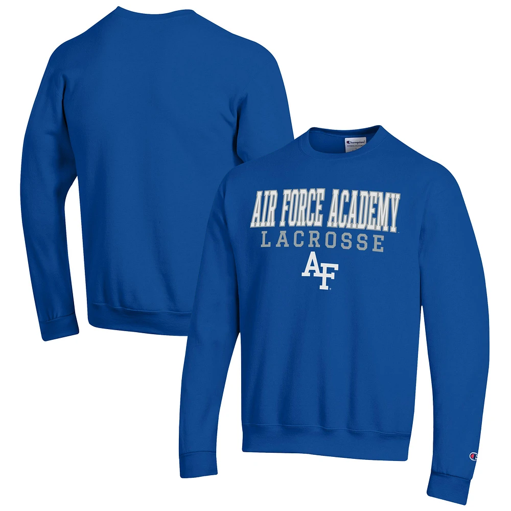 Men's Champion Royal Air Force Falcons Lacrosse Stack Pullover Sweatshirt