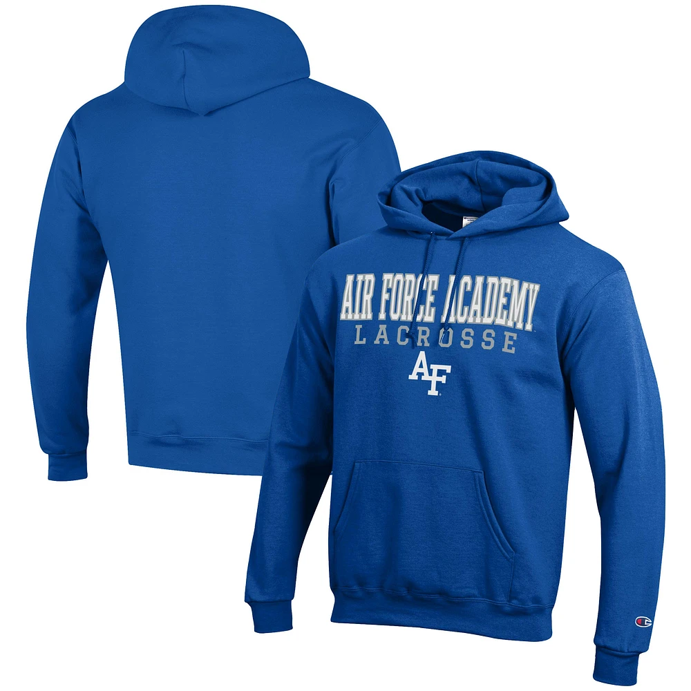 Men's Champion Royal Air Force Falcons Lacrosse Stack Pullover Hoodie