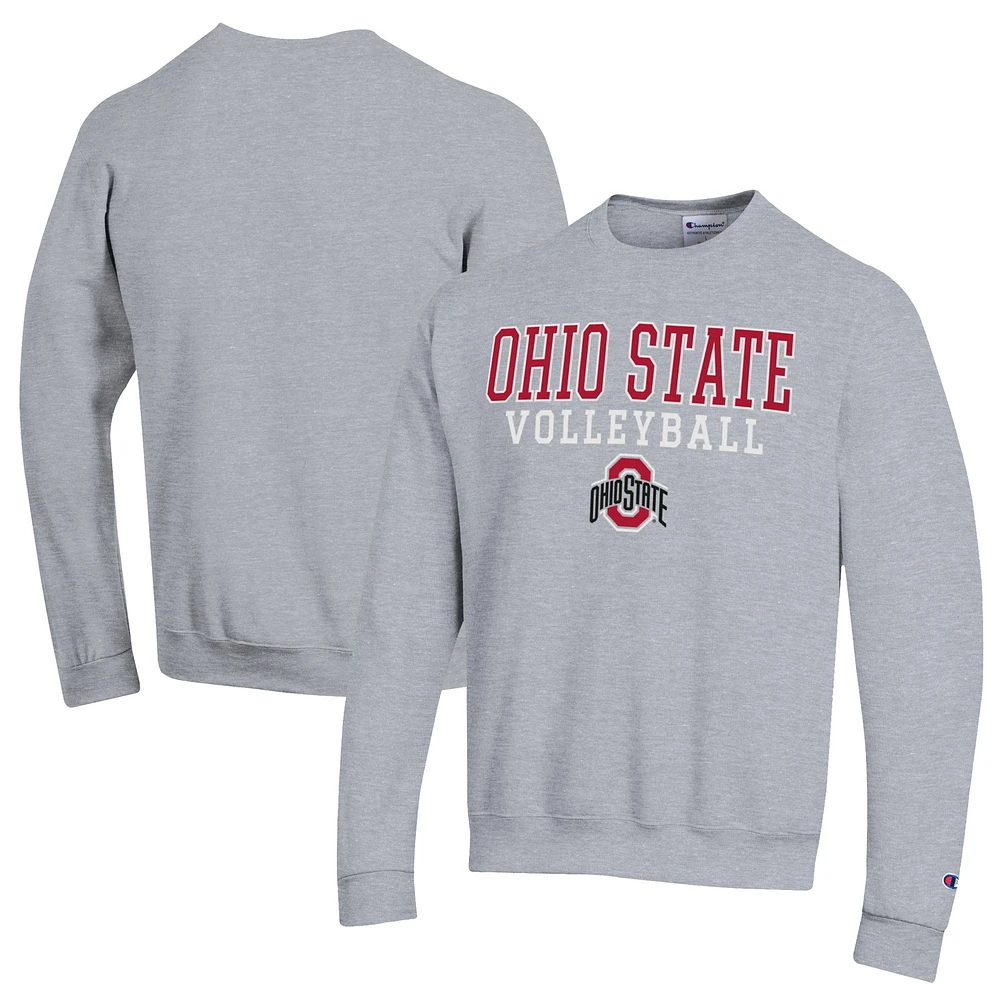 Men's Champion Ohio State Buckeyes Volleyball Stack Pullover Crewneck Sweatshirt