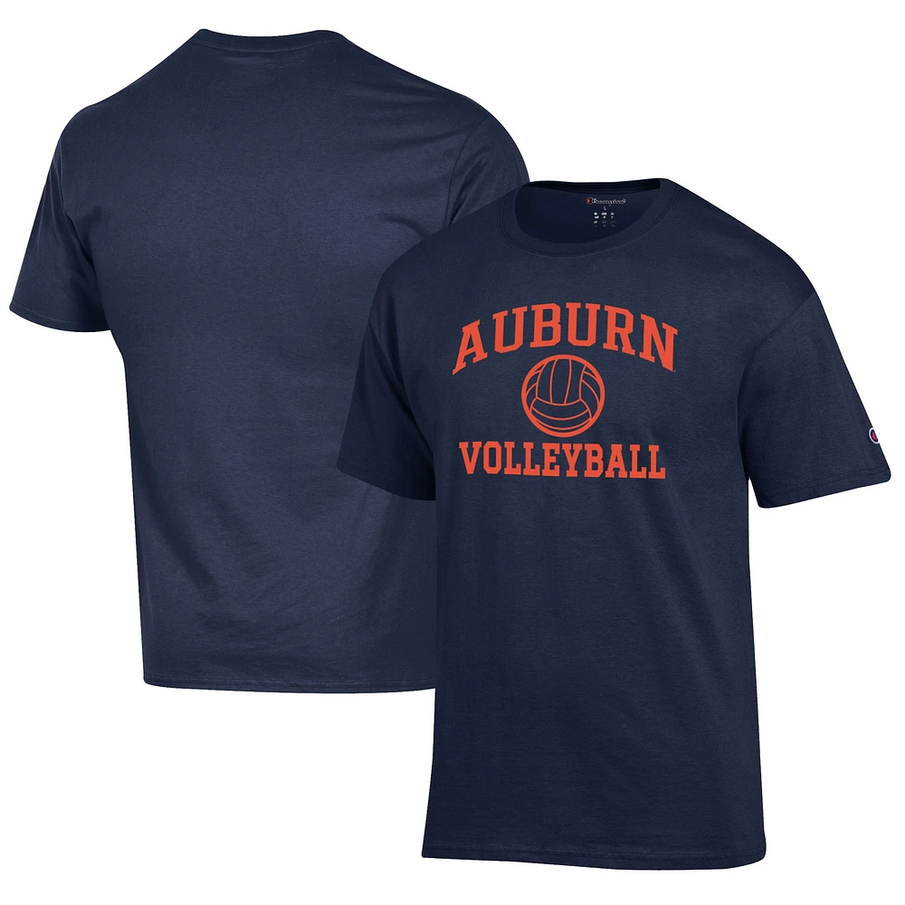 Men's Champion Navy Auburn Tigers Volleyball Icon T-Shirt