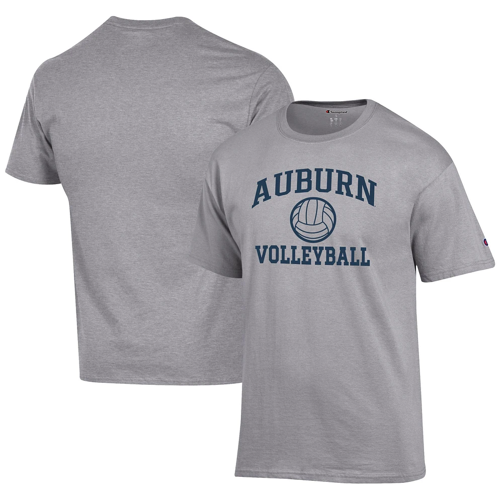 Men's Champion Gray Auburn Tigers Volleyball Icon T-Shirt