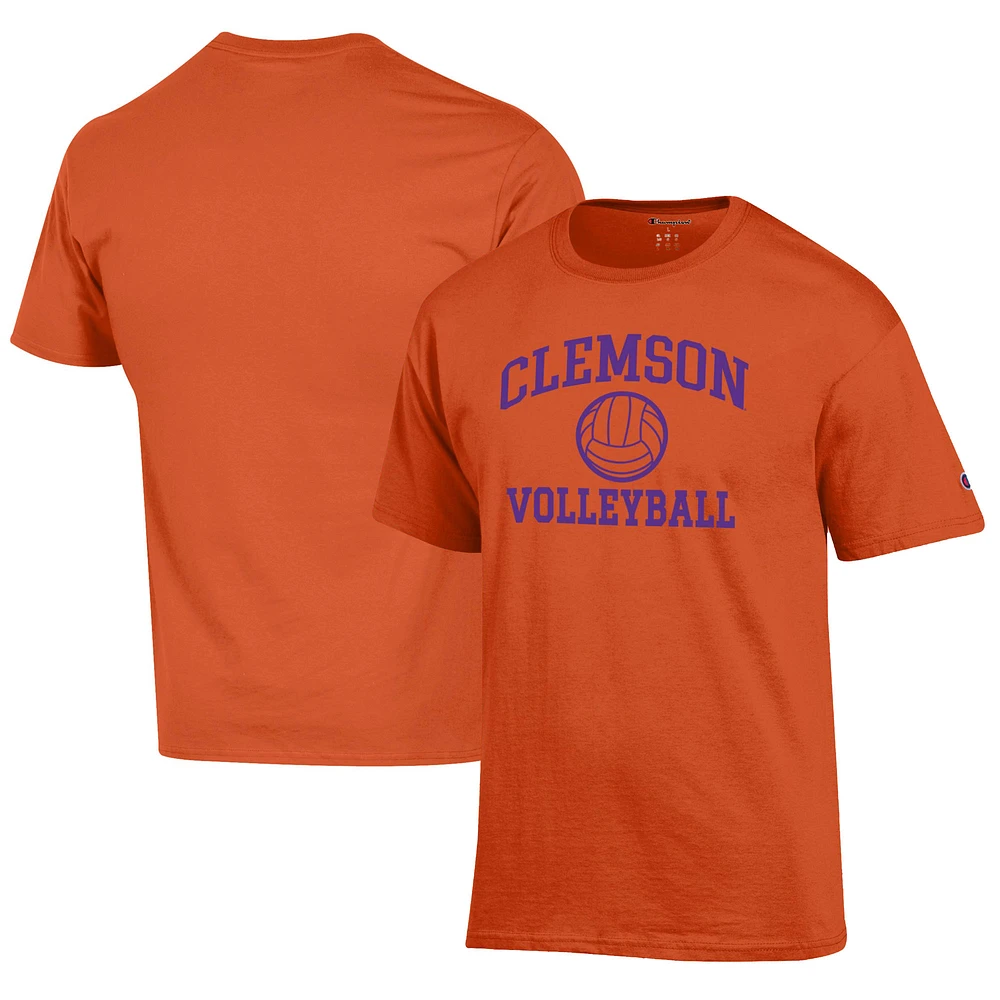 Men's Champion Orange Clemson Tigers Volleyball Icon T-Shirt