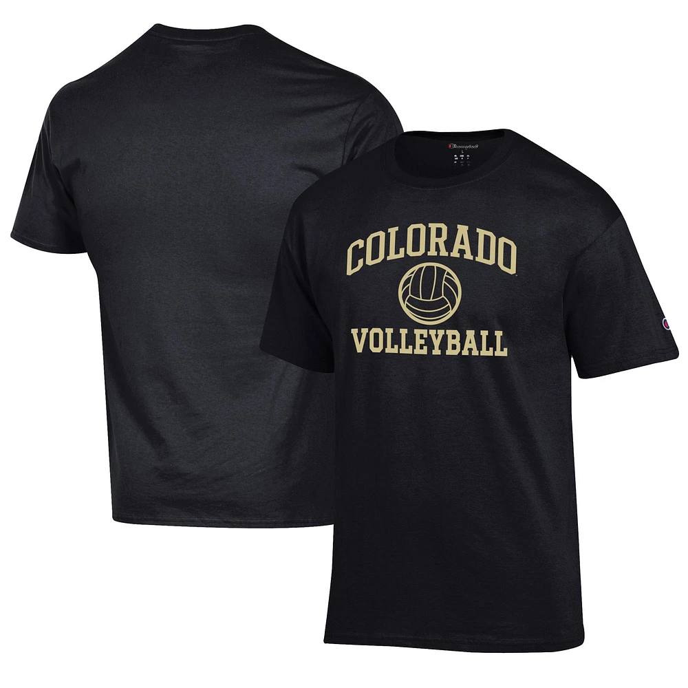 Men's Champion Black Colorado Buffaloes Volleyball Icon T-Shirt