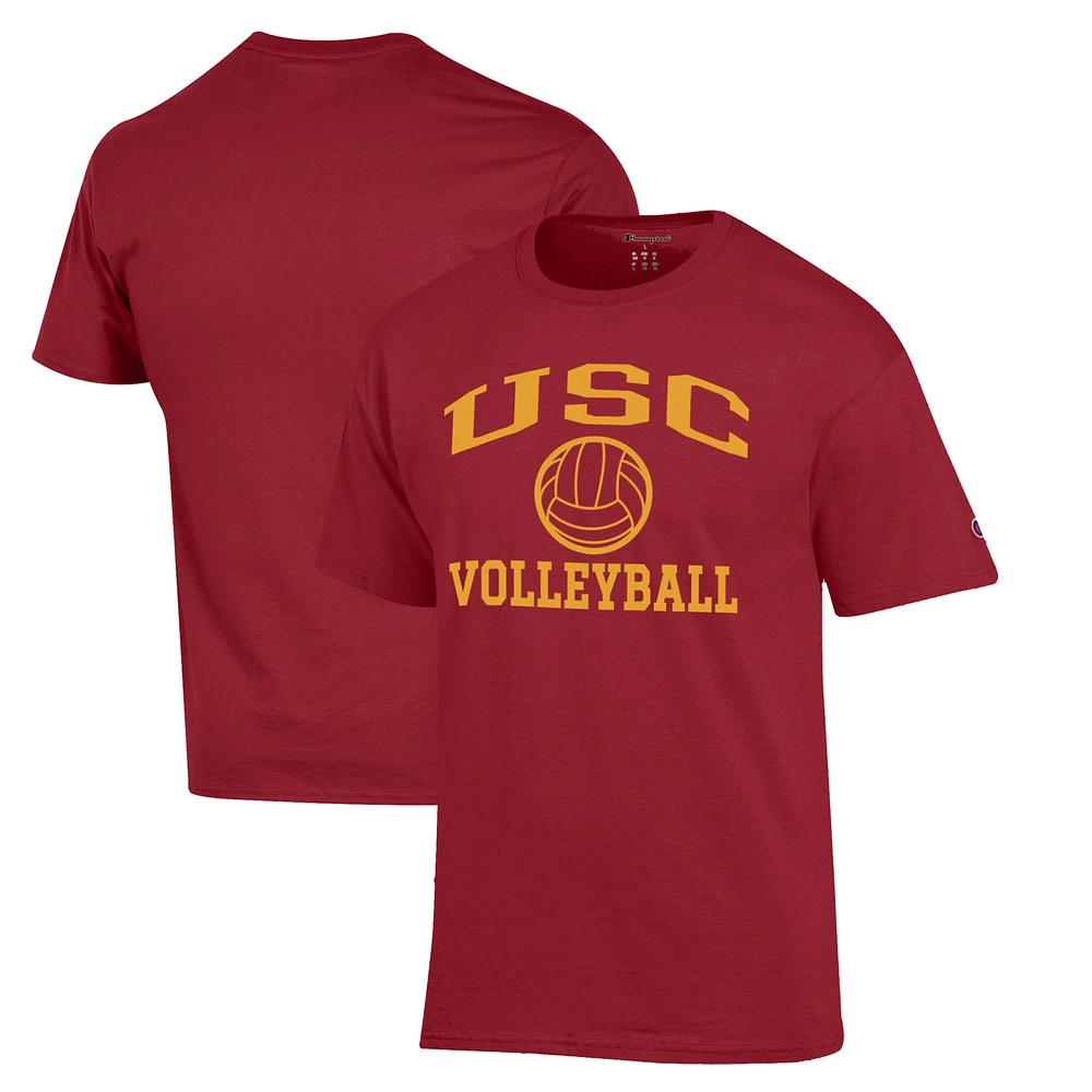 Men's Champion Cardinal USC Trojans Volleyball Icon T-Shirt
