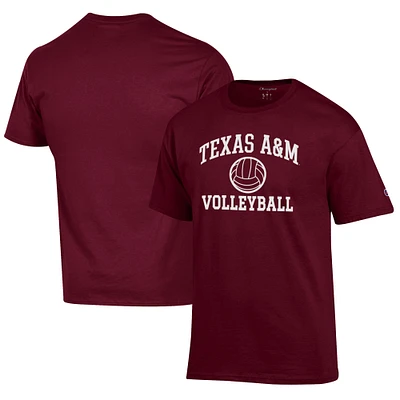 Men's Champion Maroon Texas A&M Aggies Volleyball Icon T-Shirt