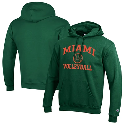 Men's Champion Miami Hurricanes Volleyball Icon Pullover Hoodie
