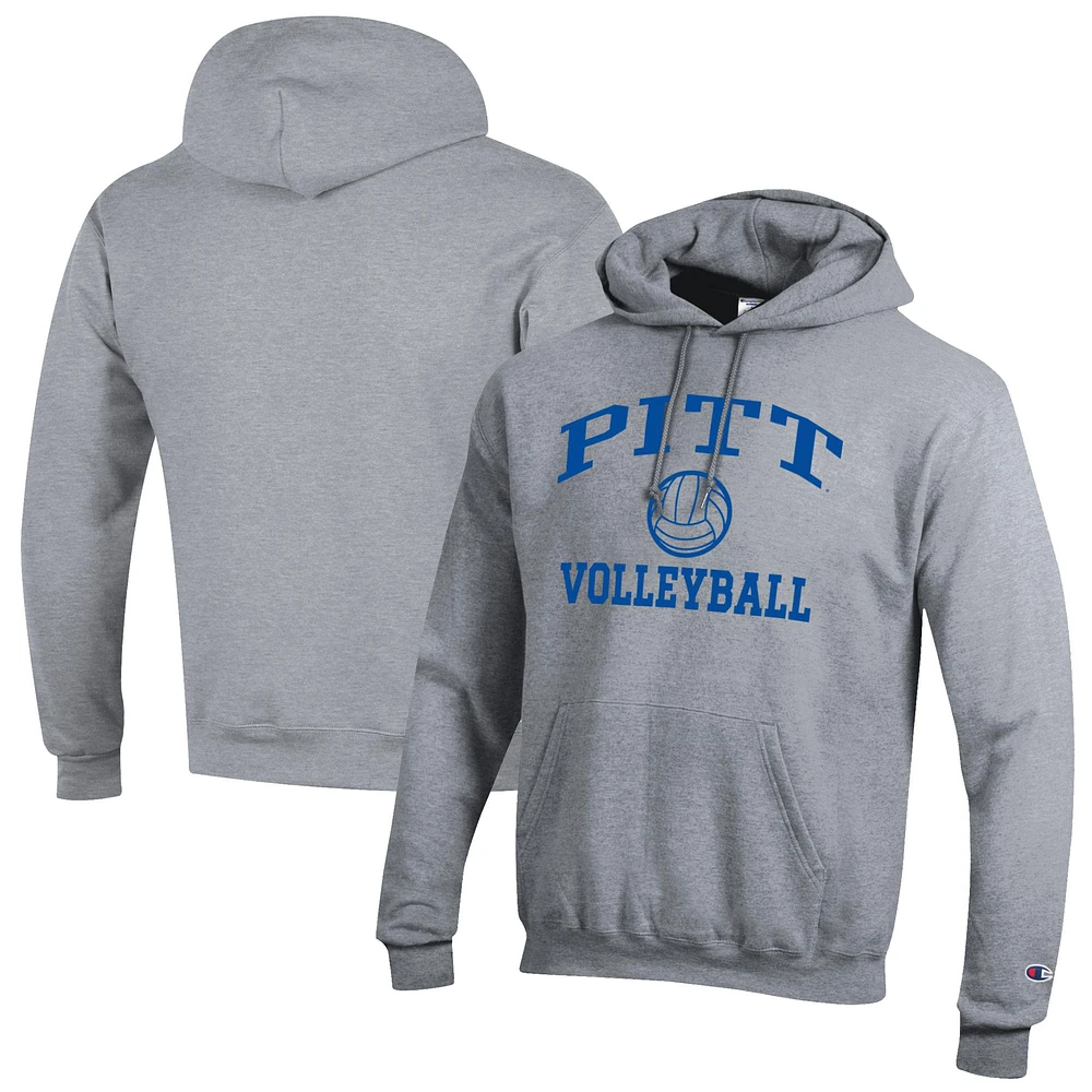 Men's Champion Gray Pitt Panthers Volleyball Icon Pullover Hoodie