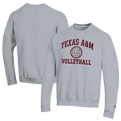 Men's Champion Gray Texas A&M Aggies Volleyball Icon Pullover Sweatshirt