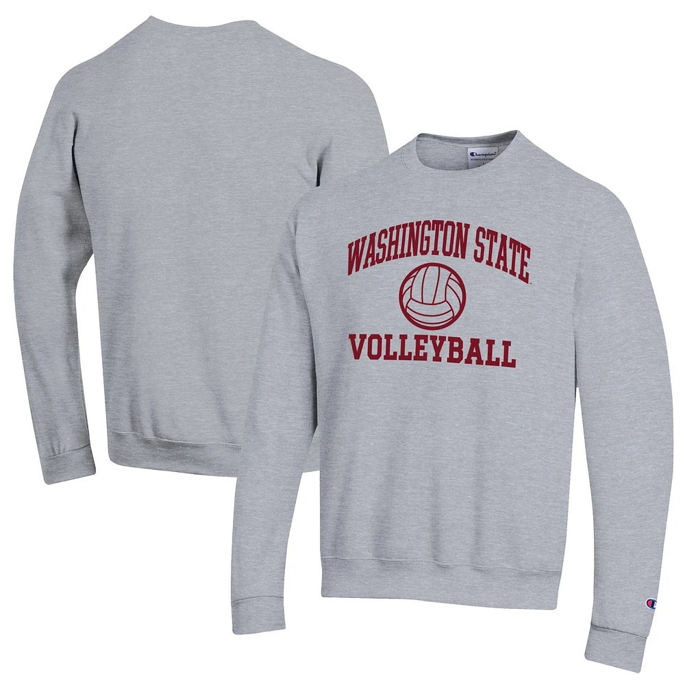 Men's Champion Gray Washington State Cougars Volleyball Icon Pullover Sweatshirt