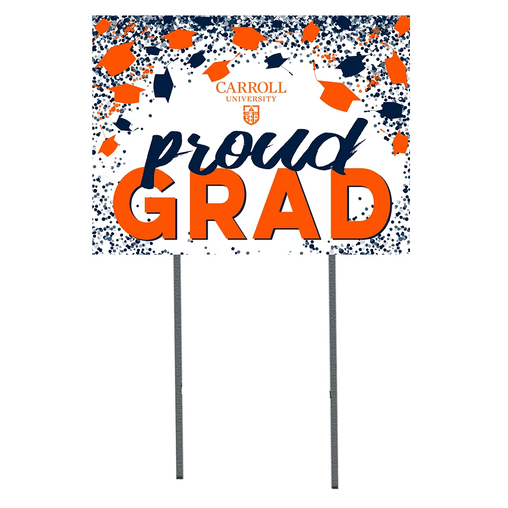 Carroll University Pioneers 18" x 24" Proud Grad Yard Sign