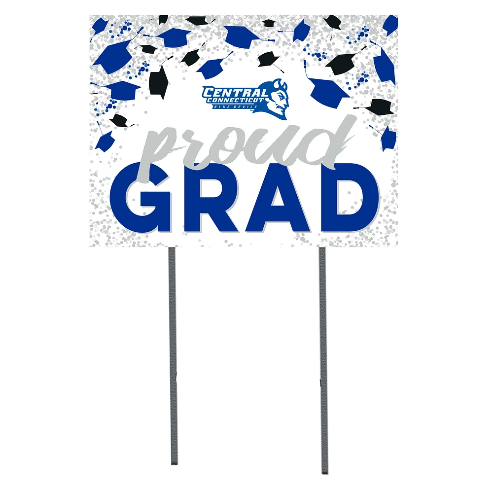 Central Connecticut State Blue Devils 18" x 24" Proud Grad Yard Sign