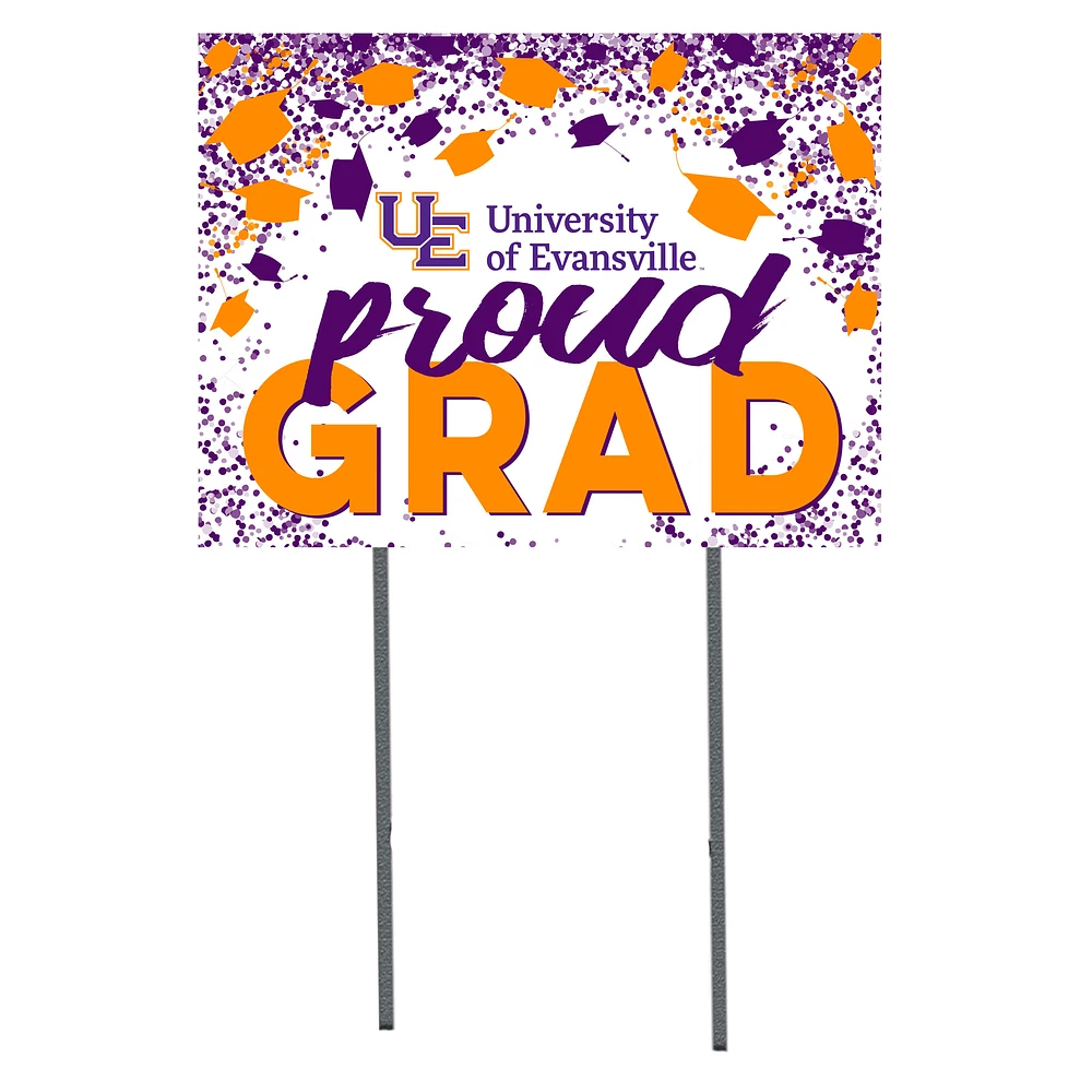 Evansville Purple Aces 18" x 24" Proud Grad Yard Sign