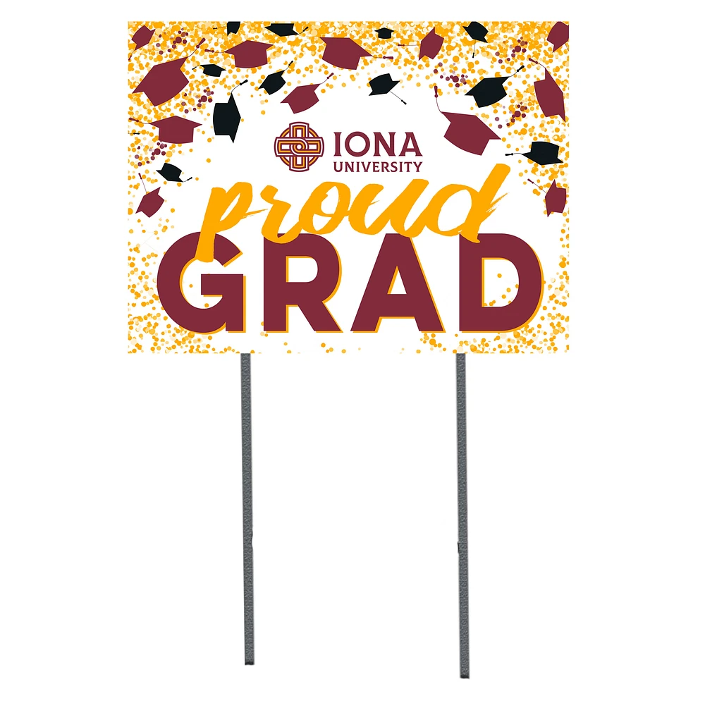 Iona University Gaels 18" x 24" Proud Grad Yard Sign