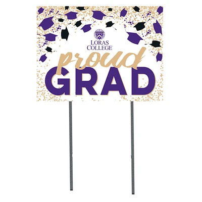 Loras College Duhawks 18" x 24" Proud Grad Yard Sign