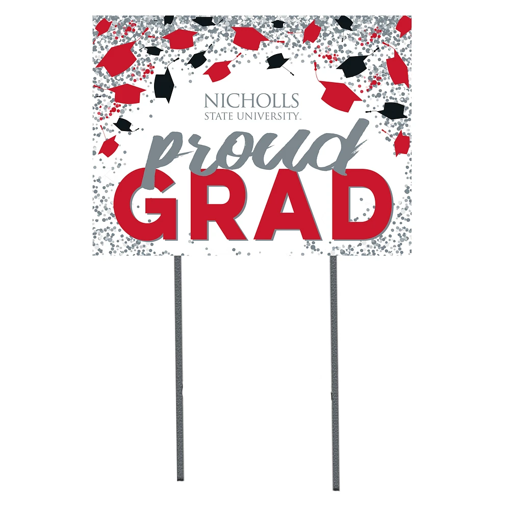 Nicholls State Colonels 18" x 24" Proud Grad Yard Sign
