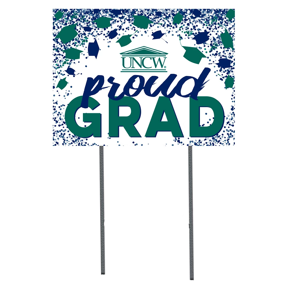 UNC Wilmington Seahawks 18" x 24" Proud Grad Yard Sign