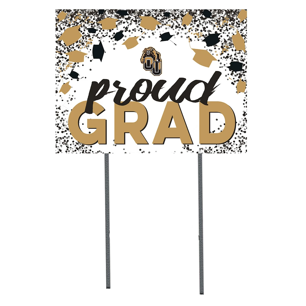 Oakland Golden Grizzlies 18" x 24" Proud Grad Yard Sign