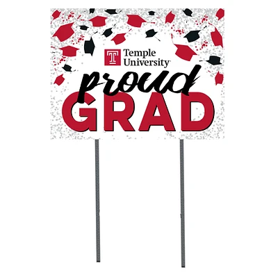 Temple Owls 18" x 24" Proud Grad Yard Sign