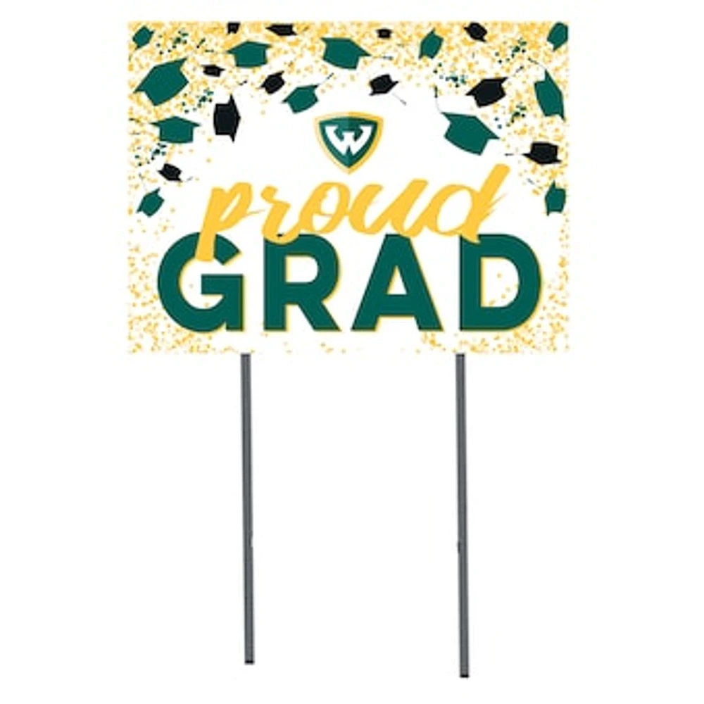 Wayne State Warriors 18" x 24" Proud Grad Yard Sign