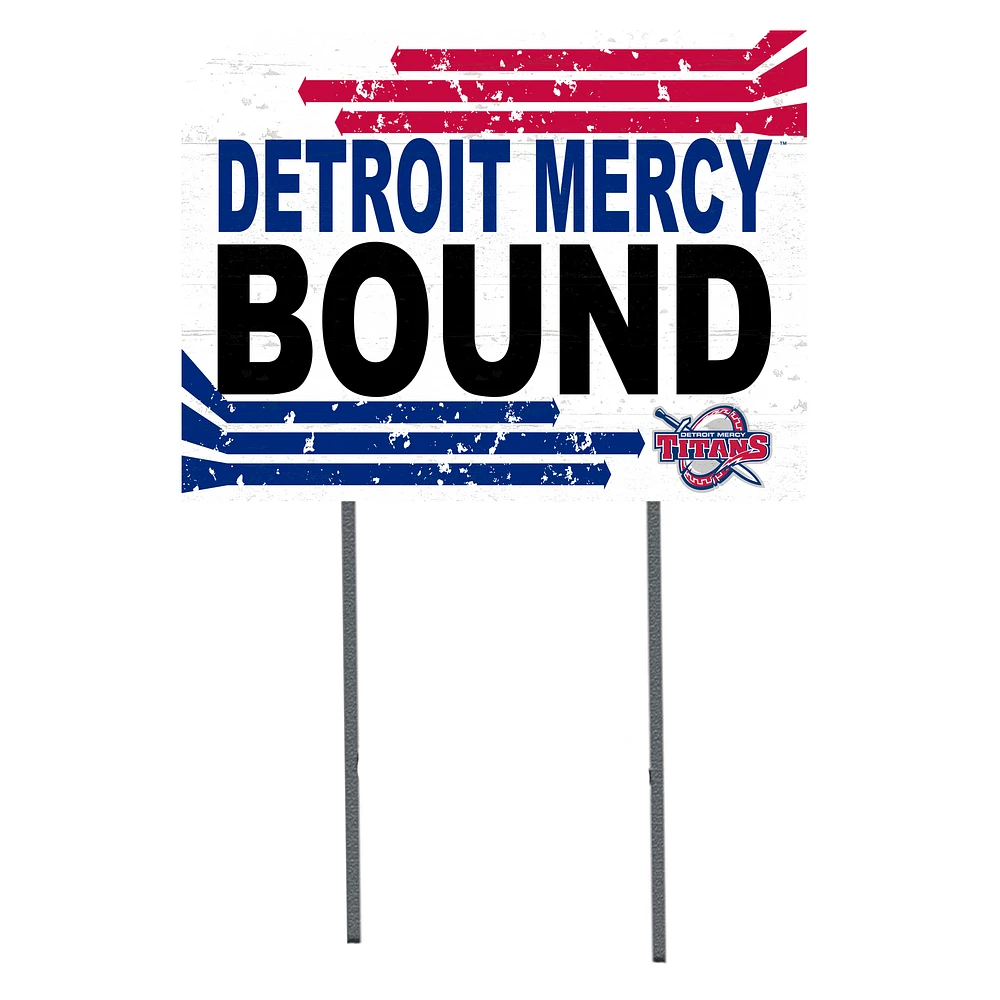 White U of Detroit Mercy Titans 18" x 24" Bound Yard Sign