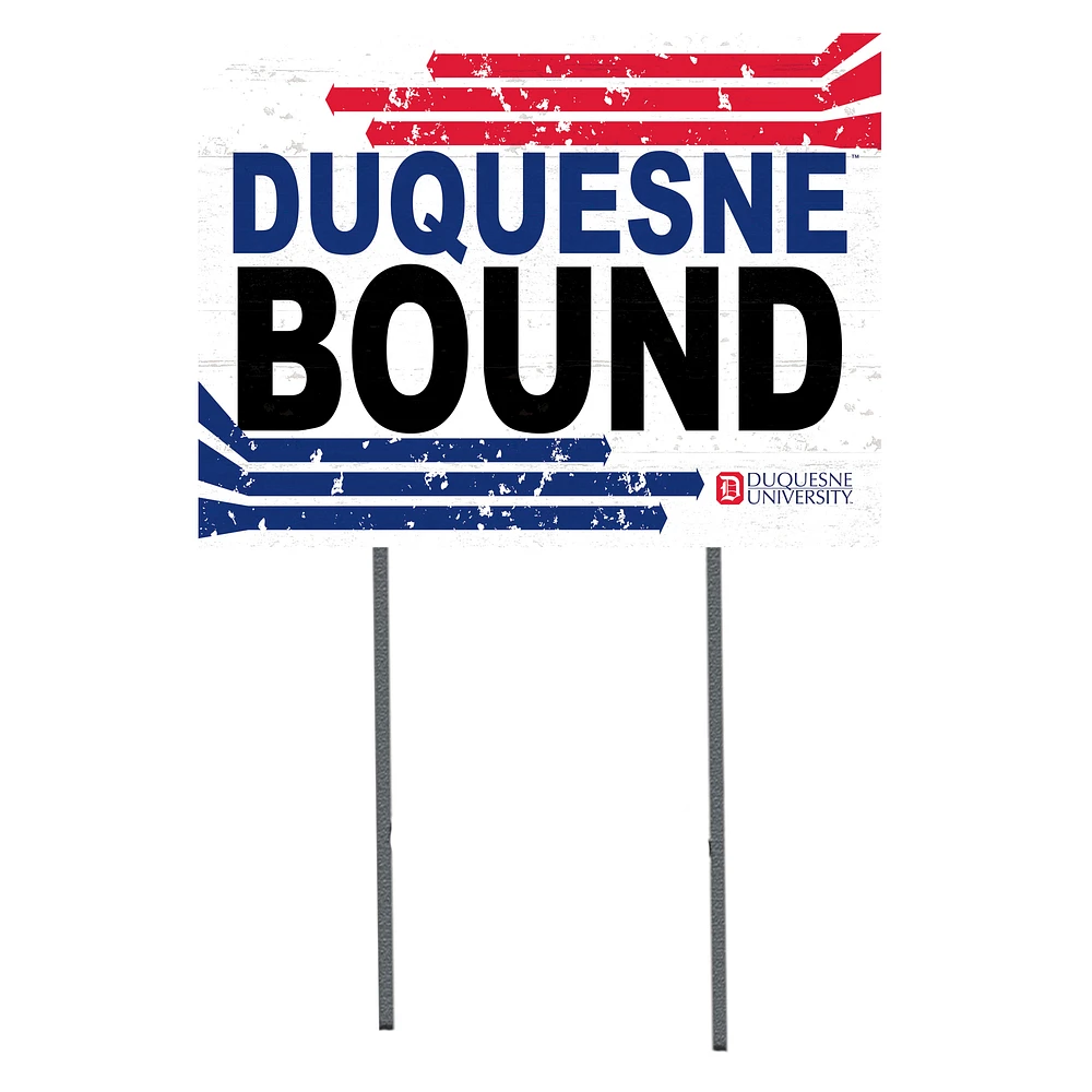 White Duquesne Dukes 18" x 24" Bound Yard Sign