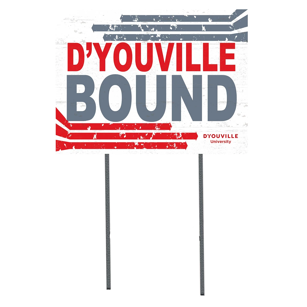 White D'youville Saints 18" x 24" Bound Yard Sign