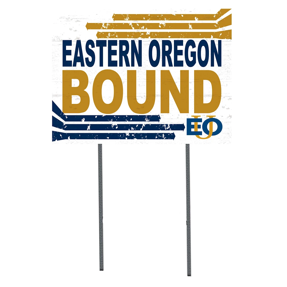 White Eastern Oregon Mountaineers 18" x 24" Bound Yard Sign