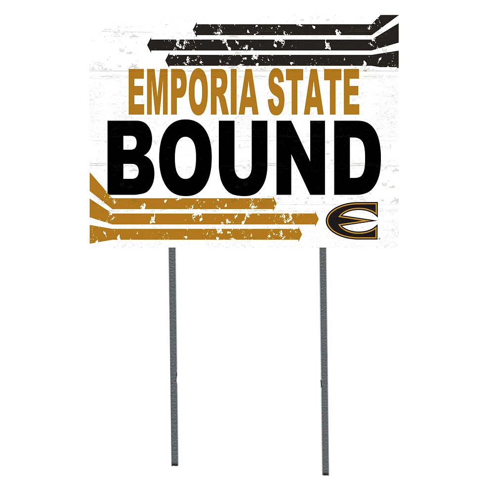 White Emporia State Hornets 18" x 24" Bound Yard Sign