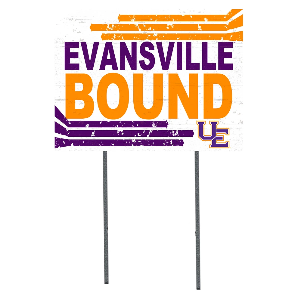 White Evansville Purple Aces 18" x 24" Bound Yard Sign
