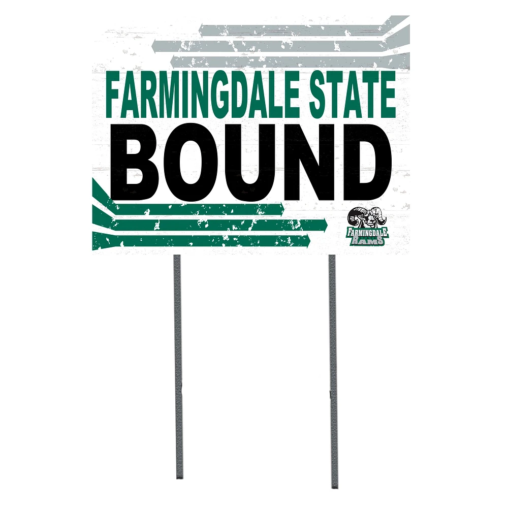 White SUNY Farmingdale State Rams 18" x 24" Bound Yard Sign