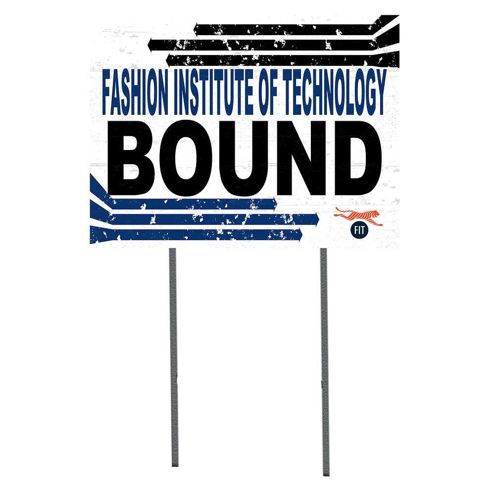 White SUNY Fashion Institute of Technology Tigers 18" x 24" Bound Yard Sign