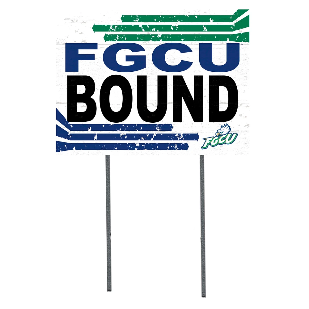 White Florida Gulf Coast Eagles 18" x 24" Bound Yard Sign