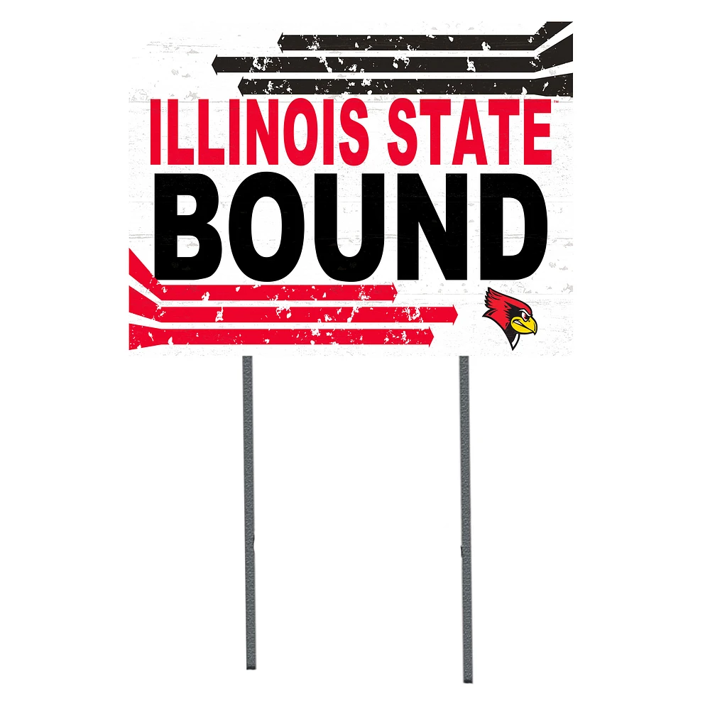 White Illinois State Redbirds 18" x 24" Bound Yard Sign