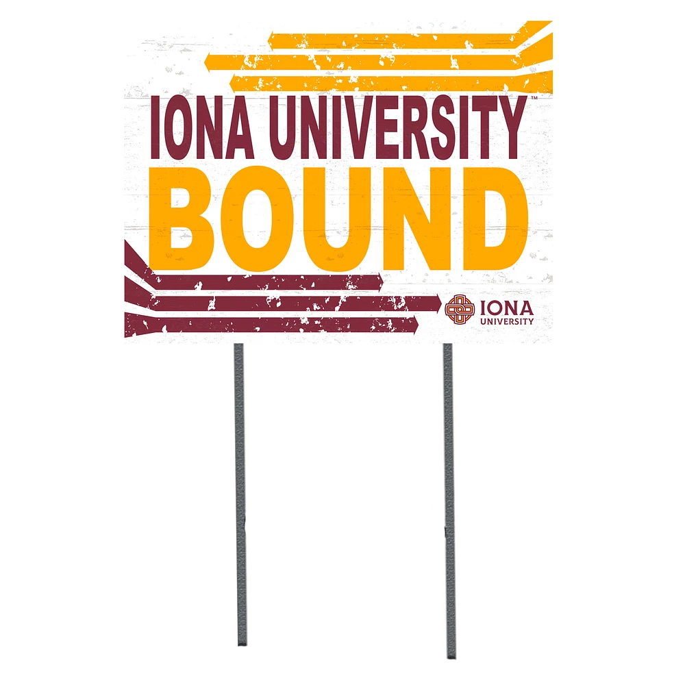 White Iona University Gaels 18" x 24" Bound Yard Sign