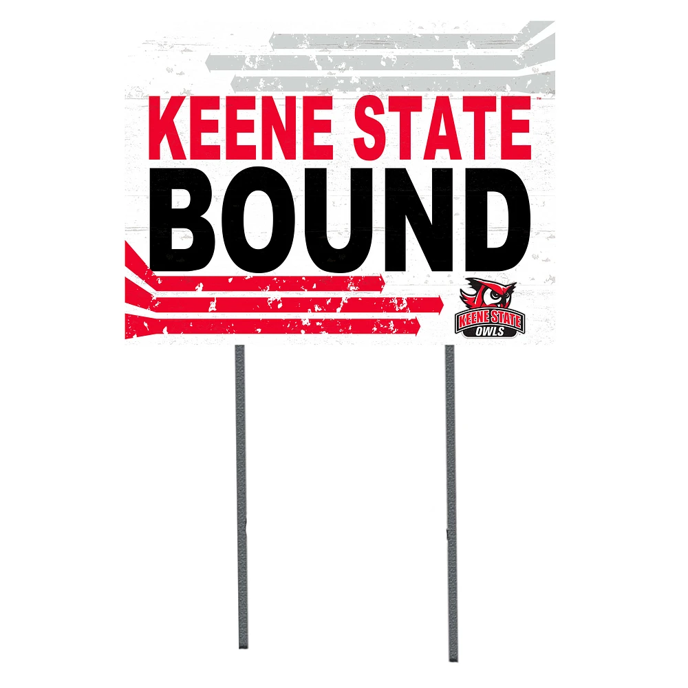 White Keene State Owls 18" x 24" Bound Yard Sign