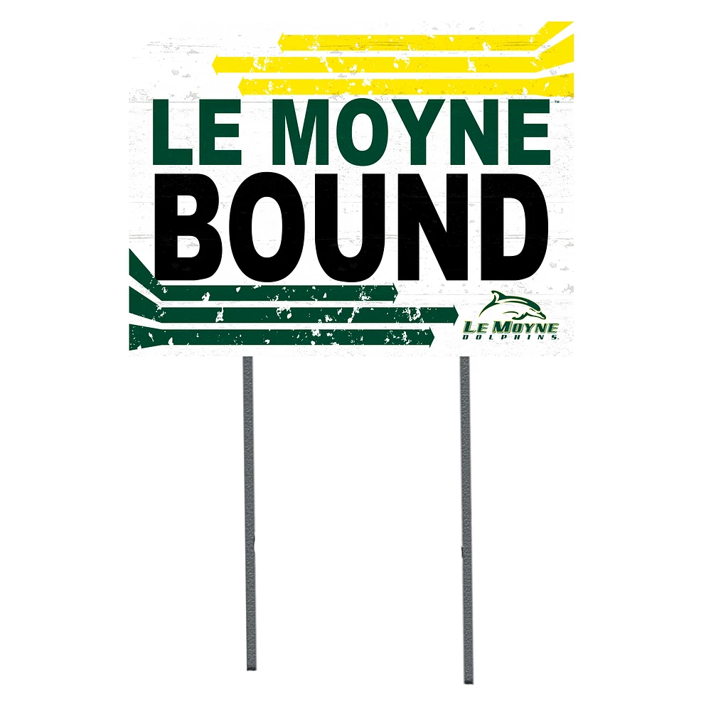 White Le Moyne Dolphins 18" x 24" Bound Yard Sign