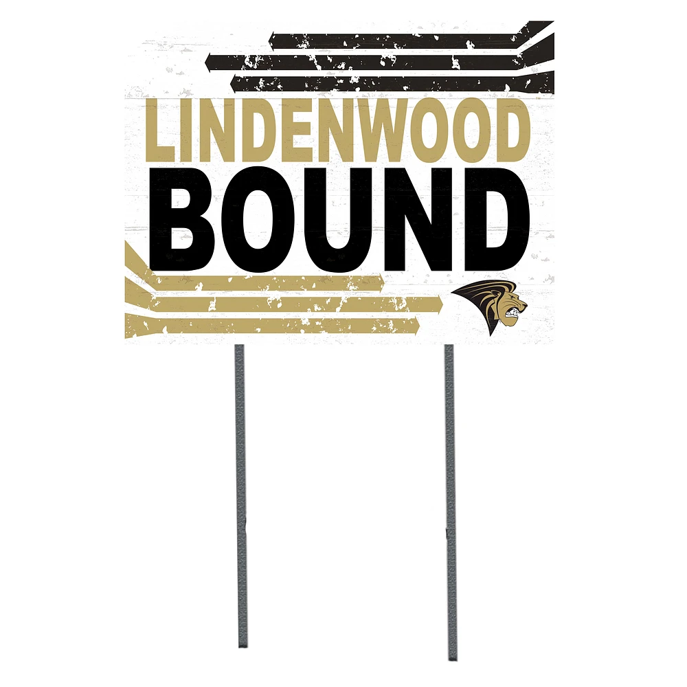 White Lindenwood Lions 18" x 24" Bound Yard Sign