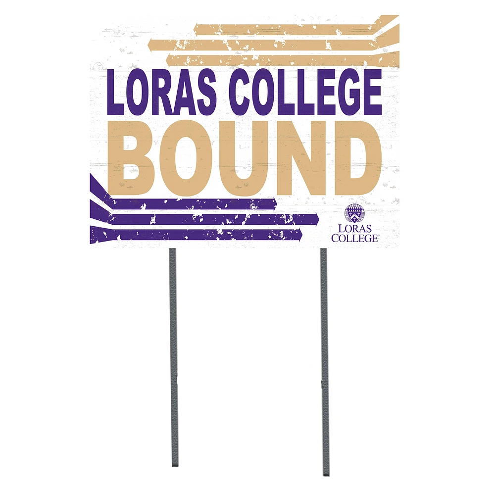 White Loras College Duhawks 18" x 24" Bound Yard Sign