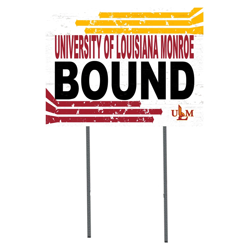 White ULM Warhawks 18" x 24" Bound Yard Sign