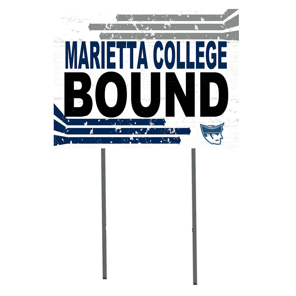 White Marietta College Pioneers 18" x 24" Bound Yard Sign