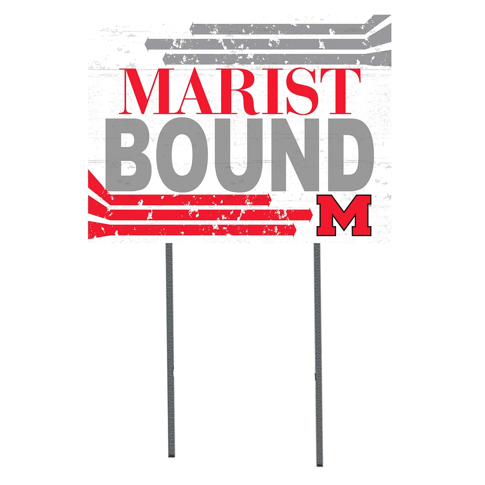 White Marist Red Foxes 18" x 24" Bound Yard Sign