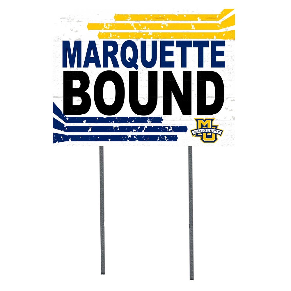 White Marquette Golden Eagles 18" x 24" Bound Yard Sign