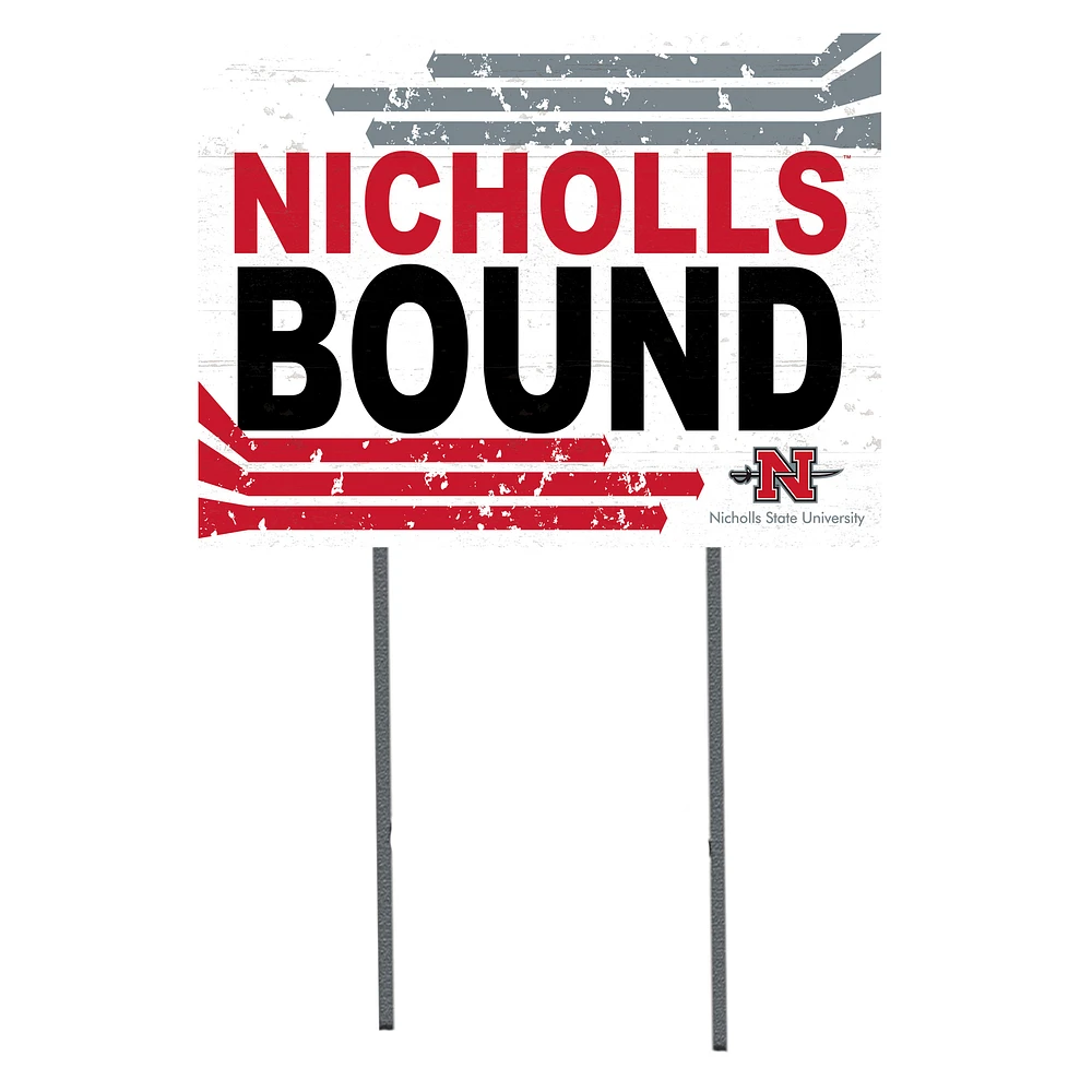 White Nicholls State Colonels 18" x 24" Bound Yard Sign