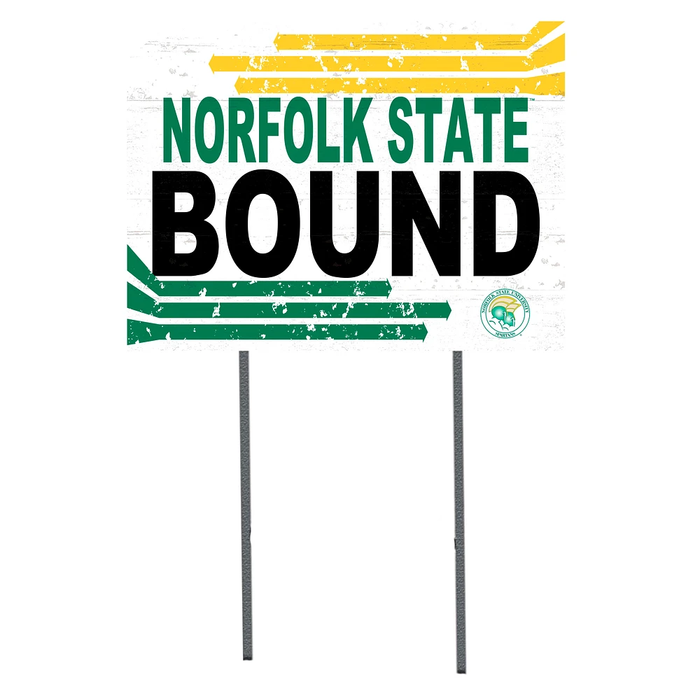 White Norfolk State Spartans 18" x 24" Bound Yard Sign