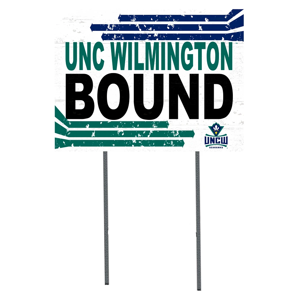 White UNC Wilmington Seahawks 18" x 24" Bound Yard Sign