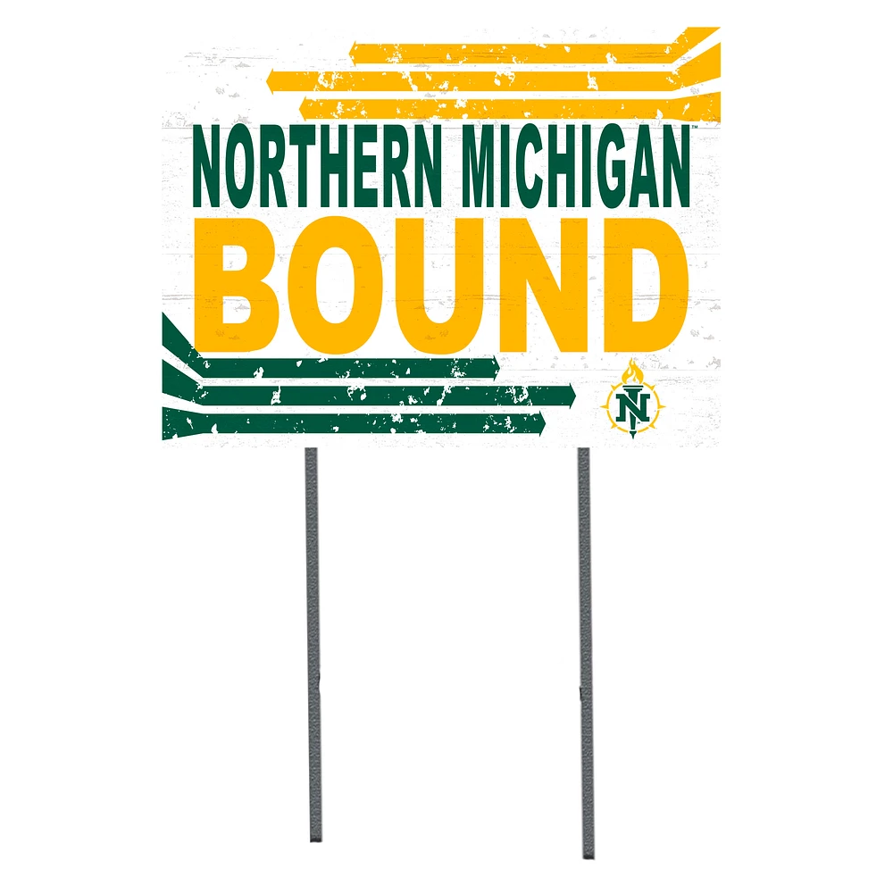 White Northern Michigan Wildcats 18" x 24" Bound Yard Sign
