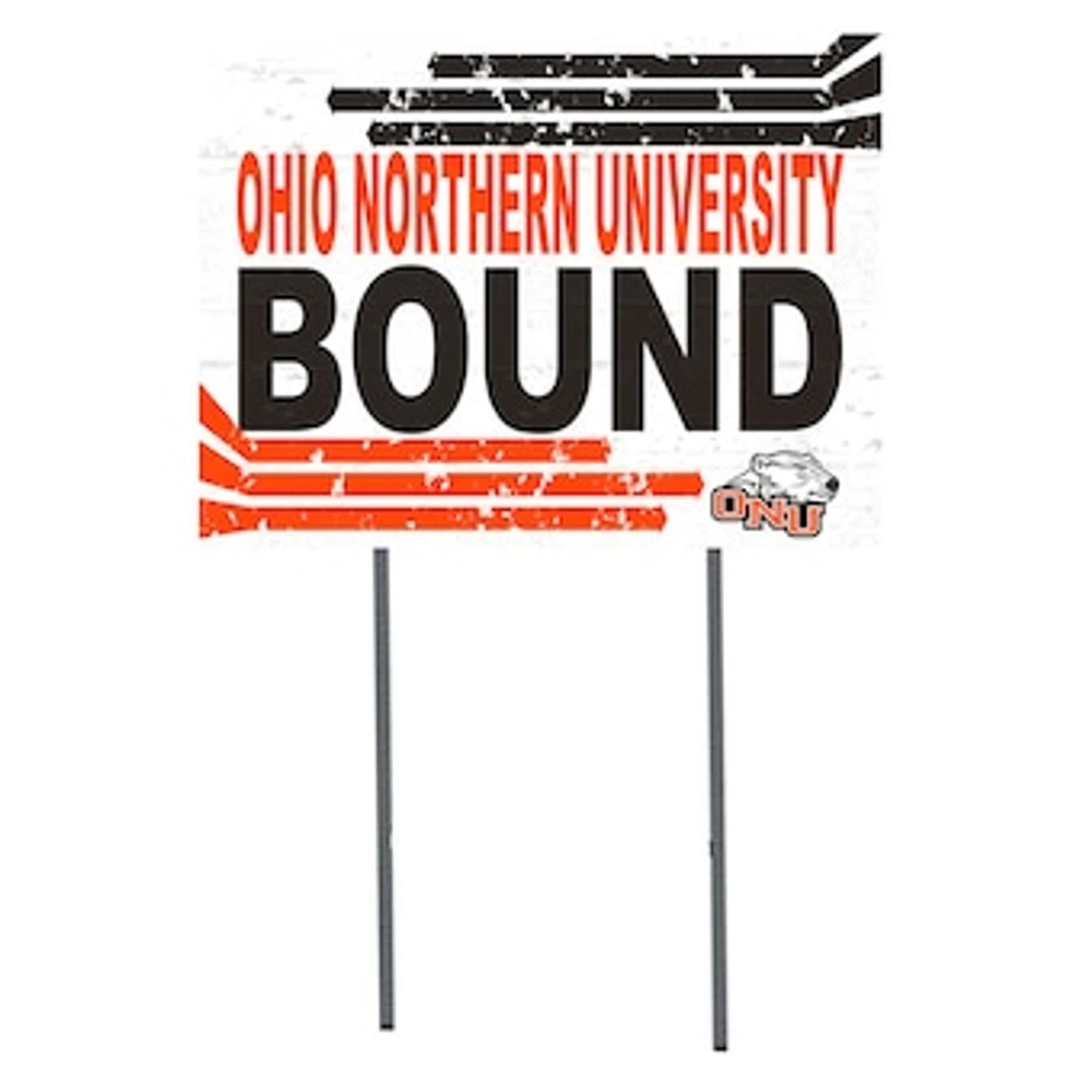 White Ohio Northern Polar Bears 18" x 24" Bound Yard Sign