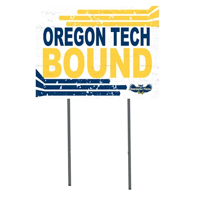 White Oregon Tech Hustlin' Owls 18" x 24" Bound Yard Sign