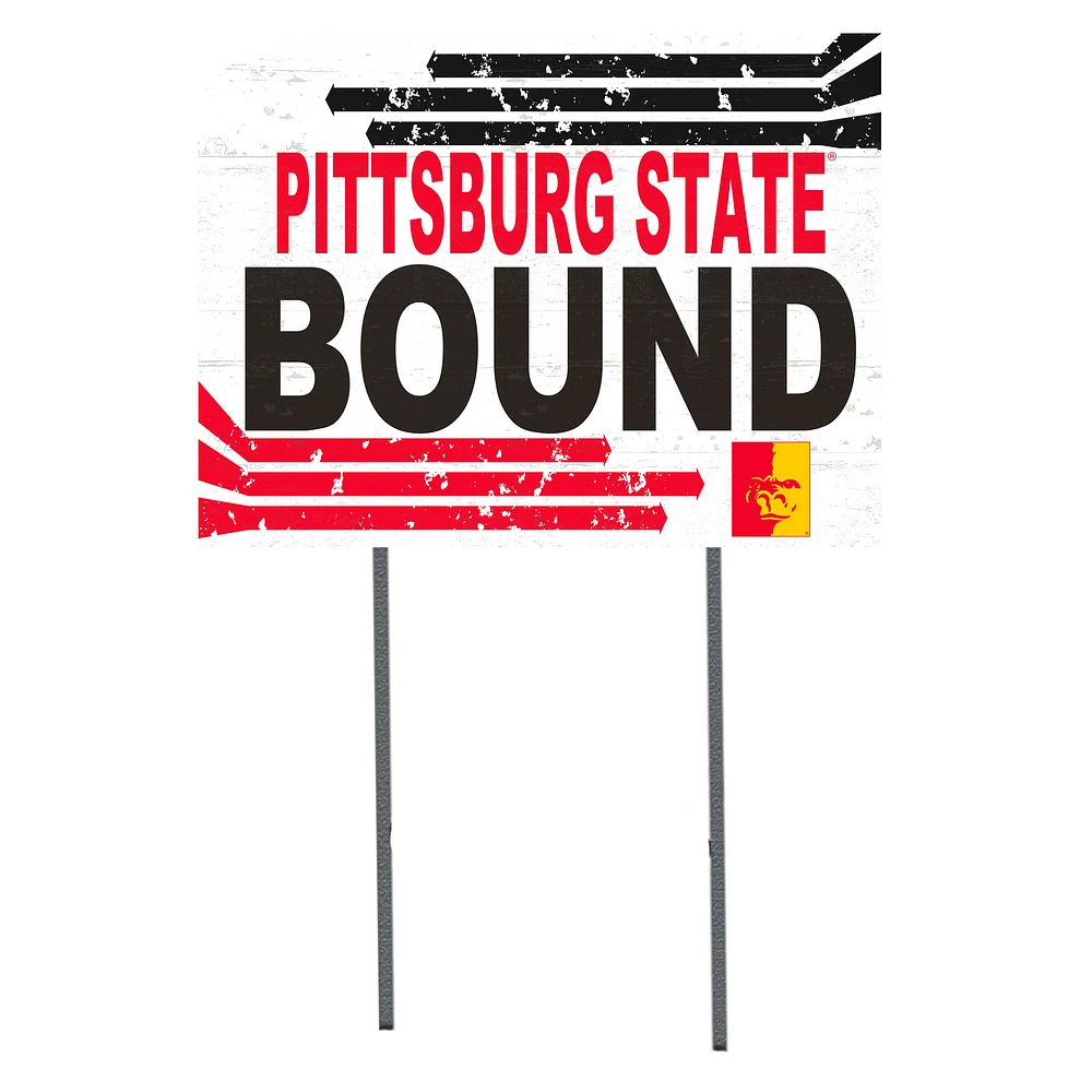 White Pittsburg State Gorillas 18" x 24" Bound Yard Sign