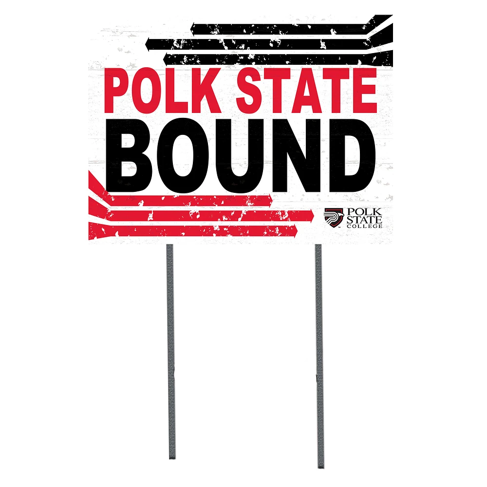 White Polk State College Eagles 18" x 24" Bound Yard Sign